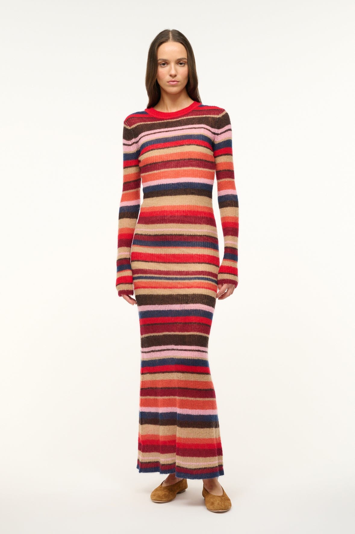 Image EIZA DRESS | AUTUMNAL FADED STRIPE 1 of 5 and Clicking this image will trigger a zoom pop-up