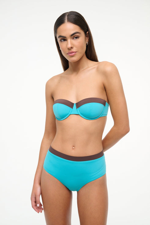 Go to JO BALCONETTE BIKINI TOP TEAL DARK CHOCOLATE view 2