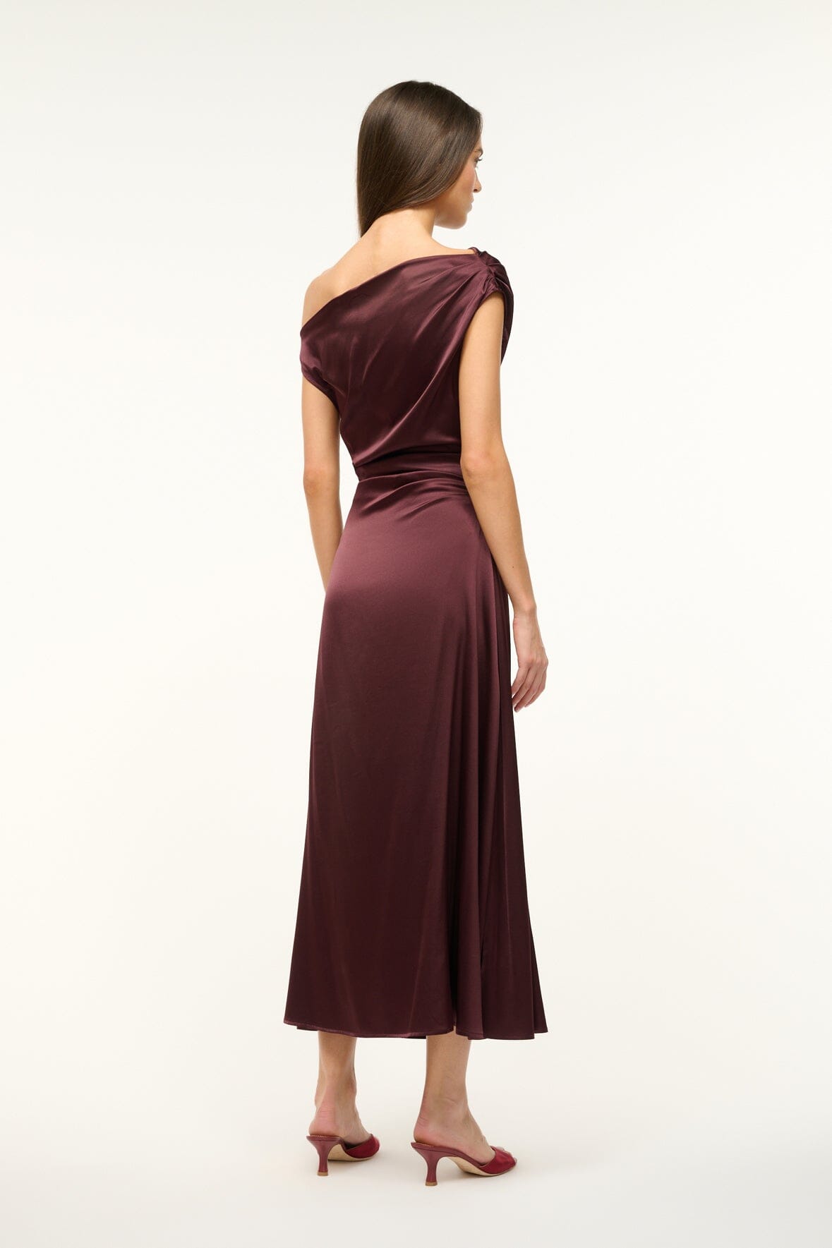 Image PHARE SILK DRESS | MERLOT 4 of 5 and Clicking this image will trigger a zoom pop-up