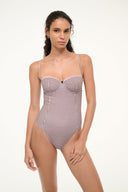 Image MAEVE ONE PIECE | DARK CHOCOLATE MICRO CHECK 1 of 6