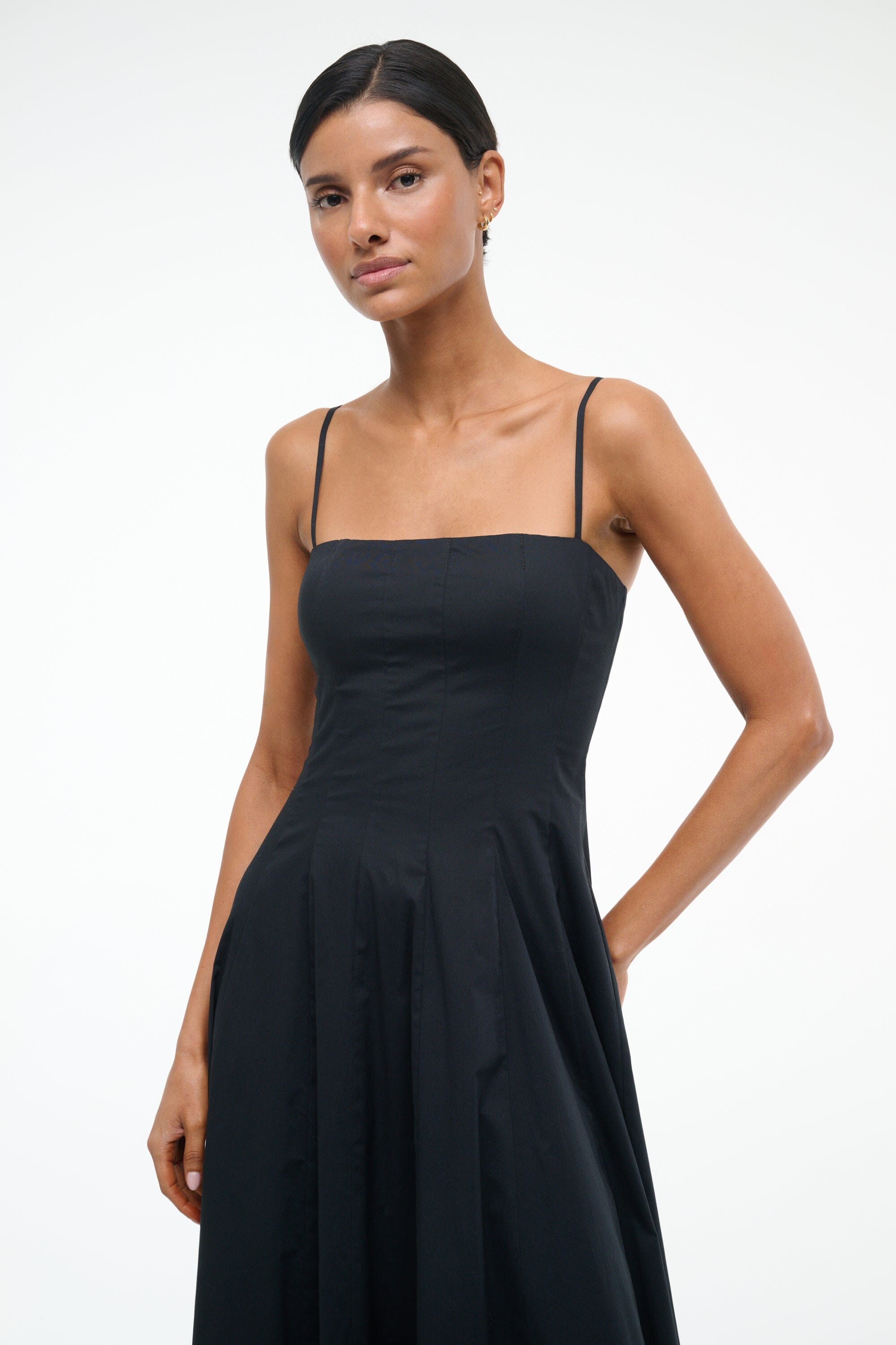 staud black maxi dress Staud Nic Silk Maxi Dress in Black