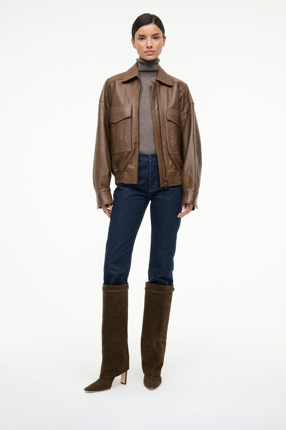 Image WALLY FOLDOVER HIGH HEEL BOOT | TRUFFLE 2 of 8 and Clicking this image will trigger a zoom pop-up