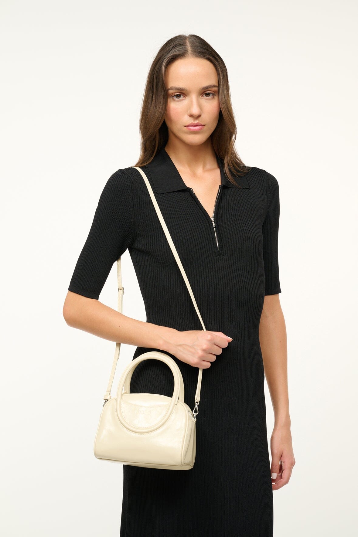 Image MAUDE MINI BOWLER BAG | CREAM 4 of 8 and Clicking this image will trigger a zoom pop-up