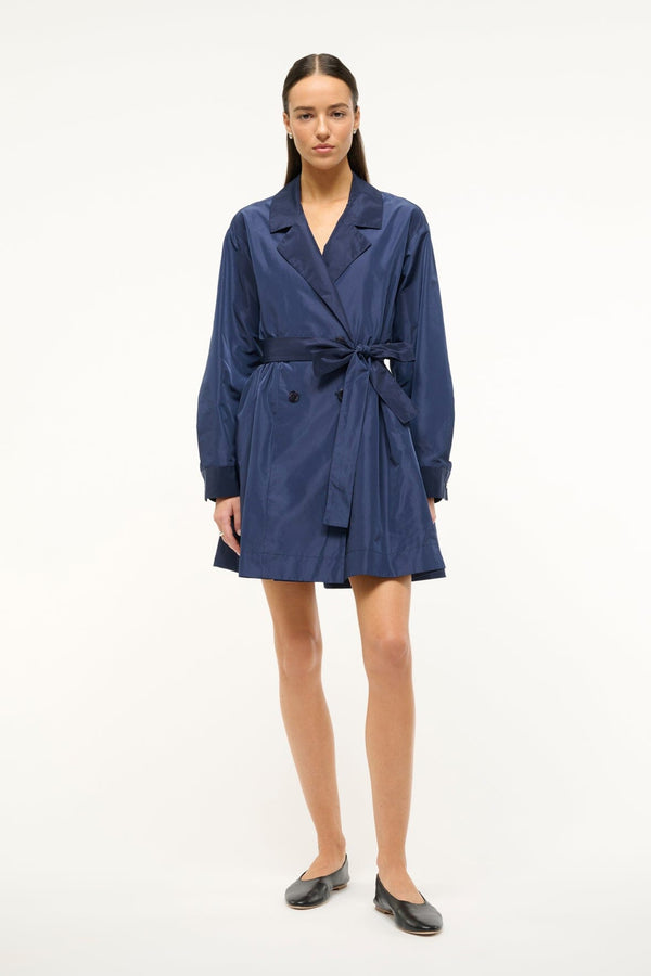 Shades of Blue :: Silk Tunic Dress & Trench Coat - Color & Chic