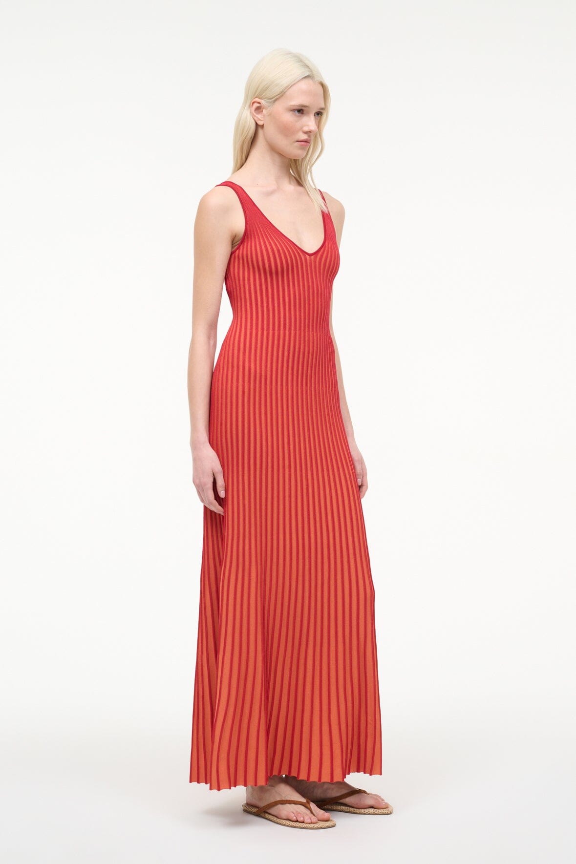 staud claretta rib knit maxi dress STAUD Claretta Open Back Knit Maxi Dress in Brown