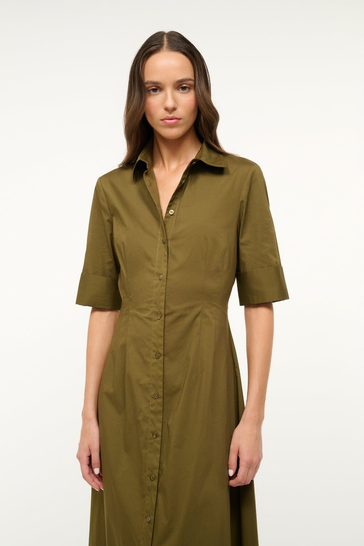 Image JOAN MAXI DRESS | SERGEANT GREEN 2 of 5 and Clicking this image will trigger a zoom pop-up