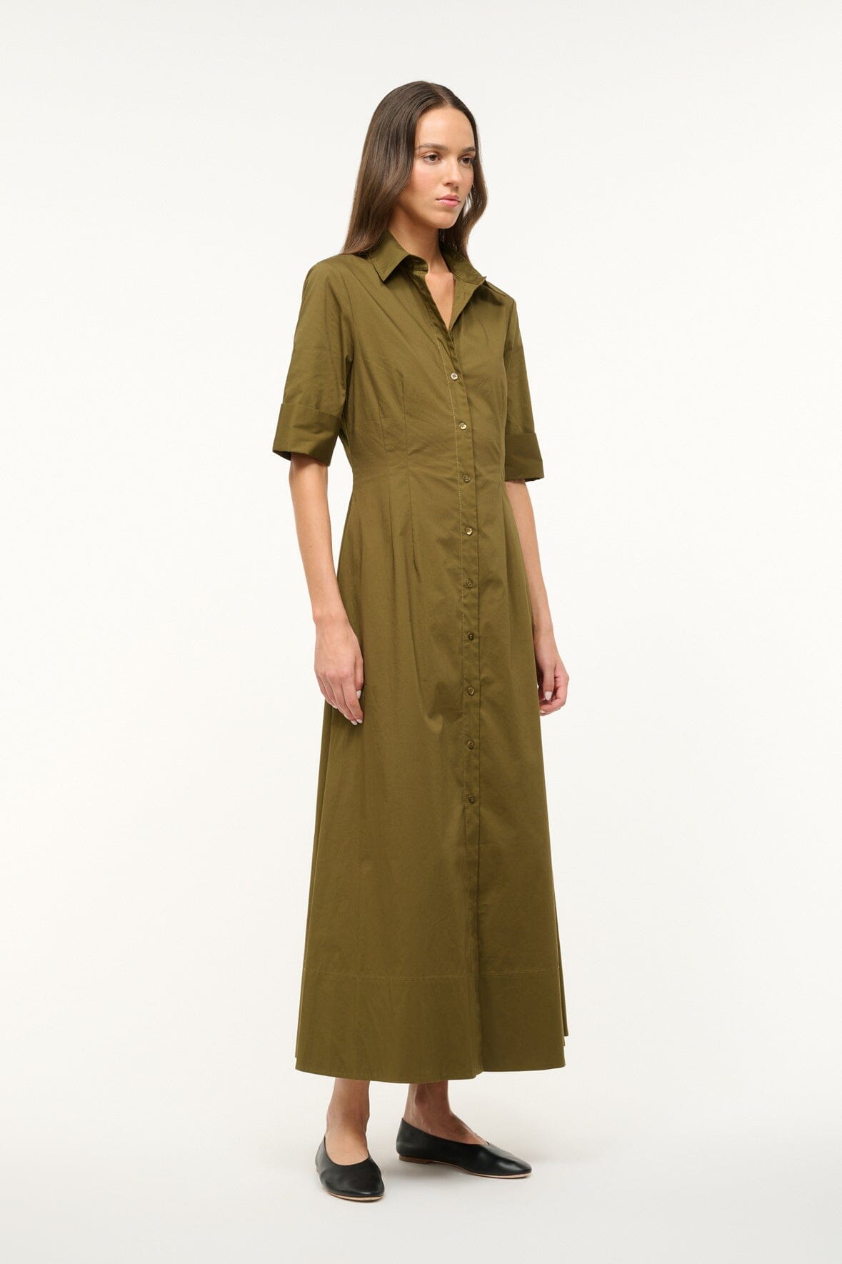 Image JOAN MAXI DRESS | SERGEANT GREEN 3 of 5 and Clicking this image will trigger a zoom pop-up