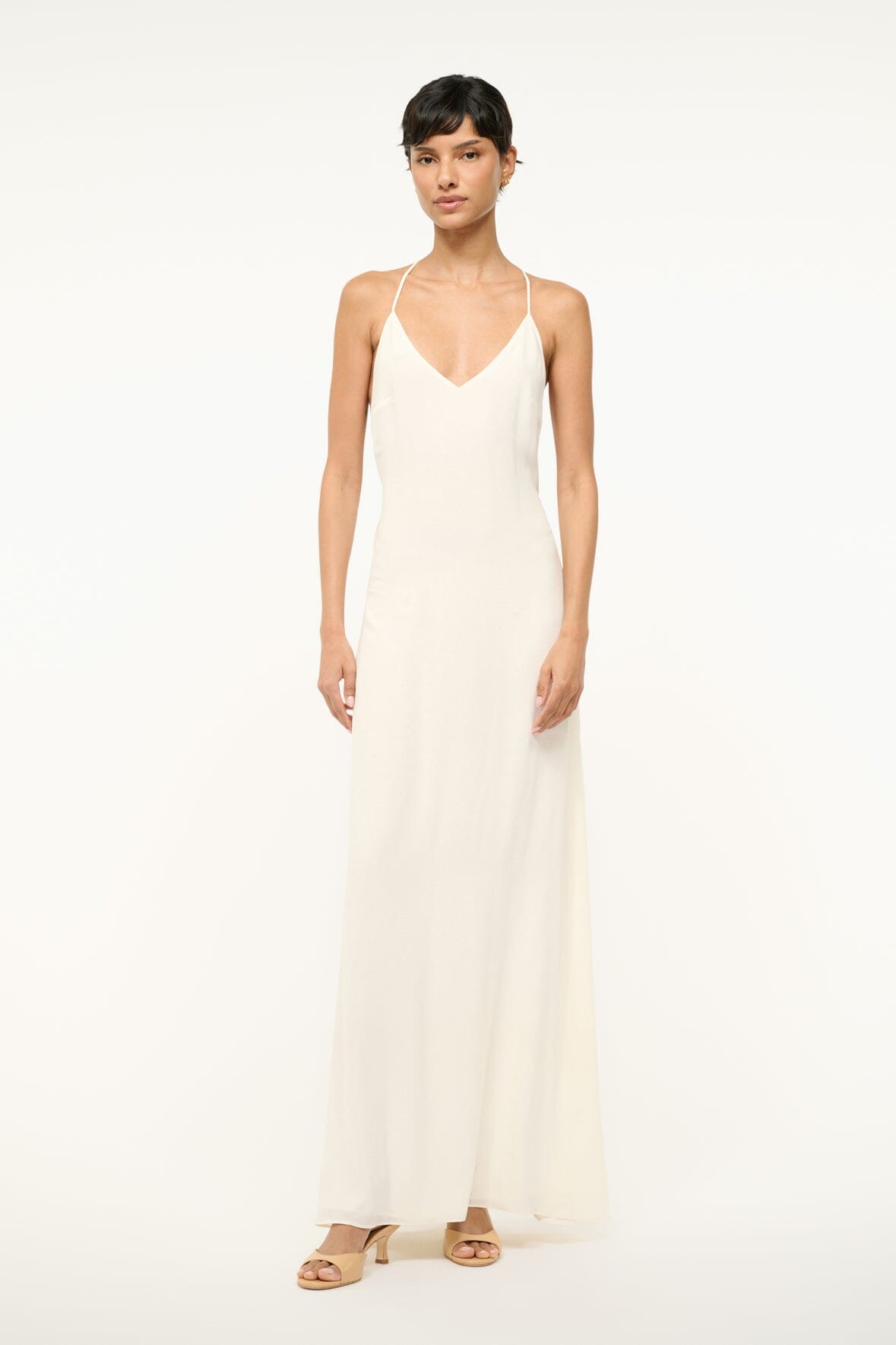 STAUD, Machu Silk Dress in Ivory, Size XS STAUD, Machu Silk Dress in Ivory, Size XS