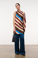 SABINA SILK DRESS | CAFFE STRIPE CAFFE STRIPE / XS