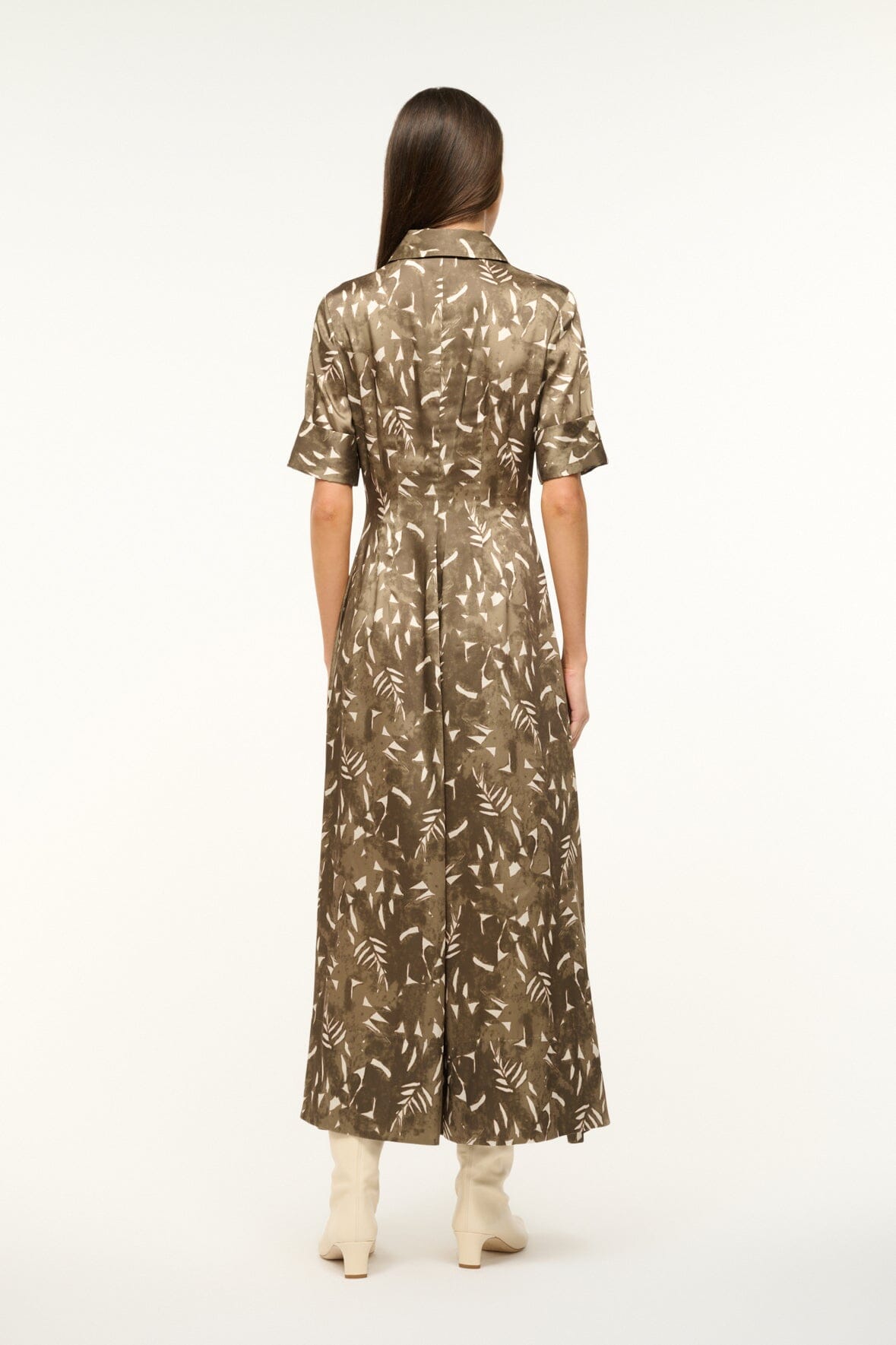 Image JOAN MAXI DRESS | SERGEANT GREEN PAINTED PALM 6 of 7 and Clicking this image will trigger a zoom pop-up