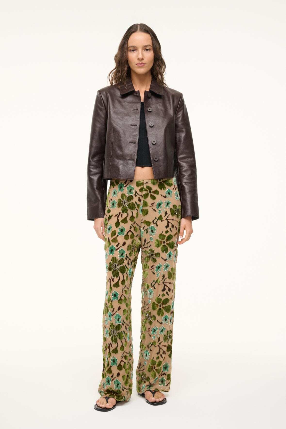 Image AVOLA PANT | MOSS FLORAL TAPESTRY 3 of 7 and Clicking this image will trigger a zoom pop-up