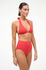 JONNIE HIGH RISE BIKINI BOTTOM | RED ROSE