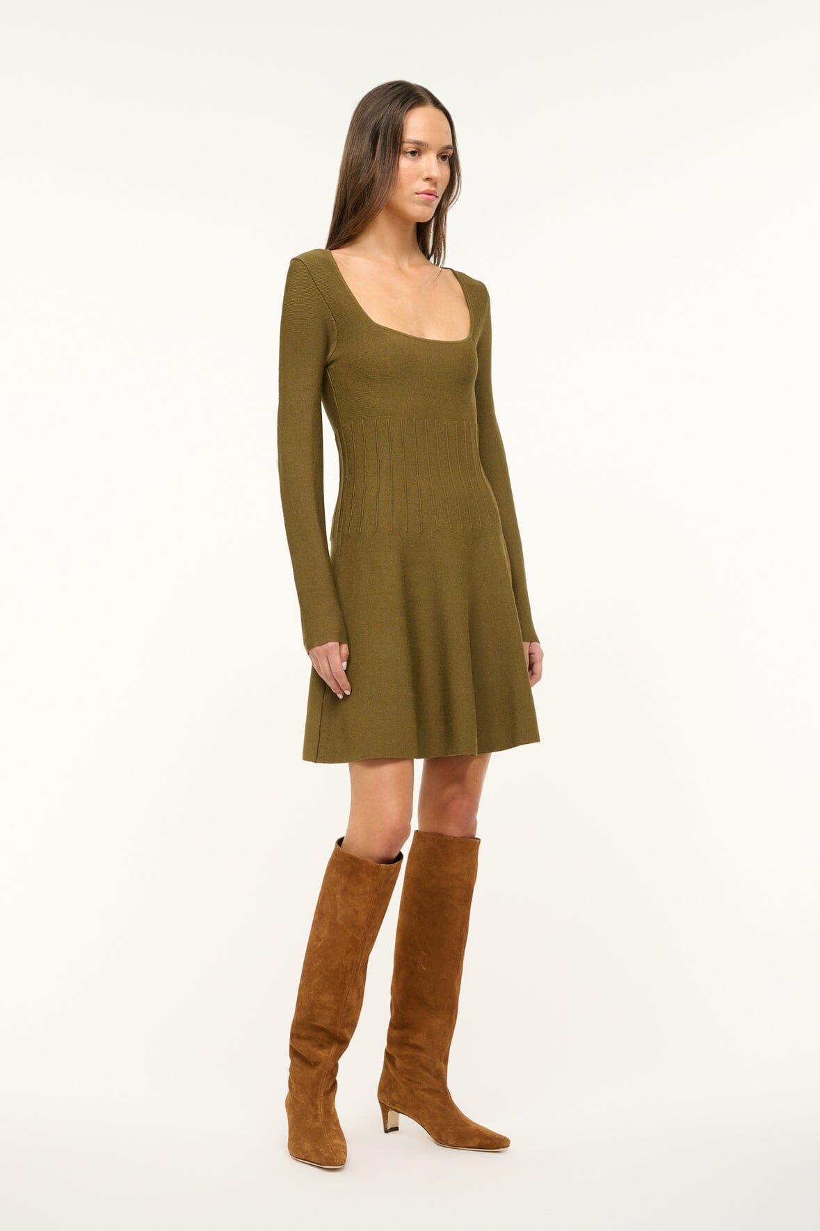 Image DEORA DRESS | SERGEANT GREEN 3 of 5 and Clicking this image will trigger a zoom pop-up