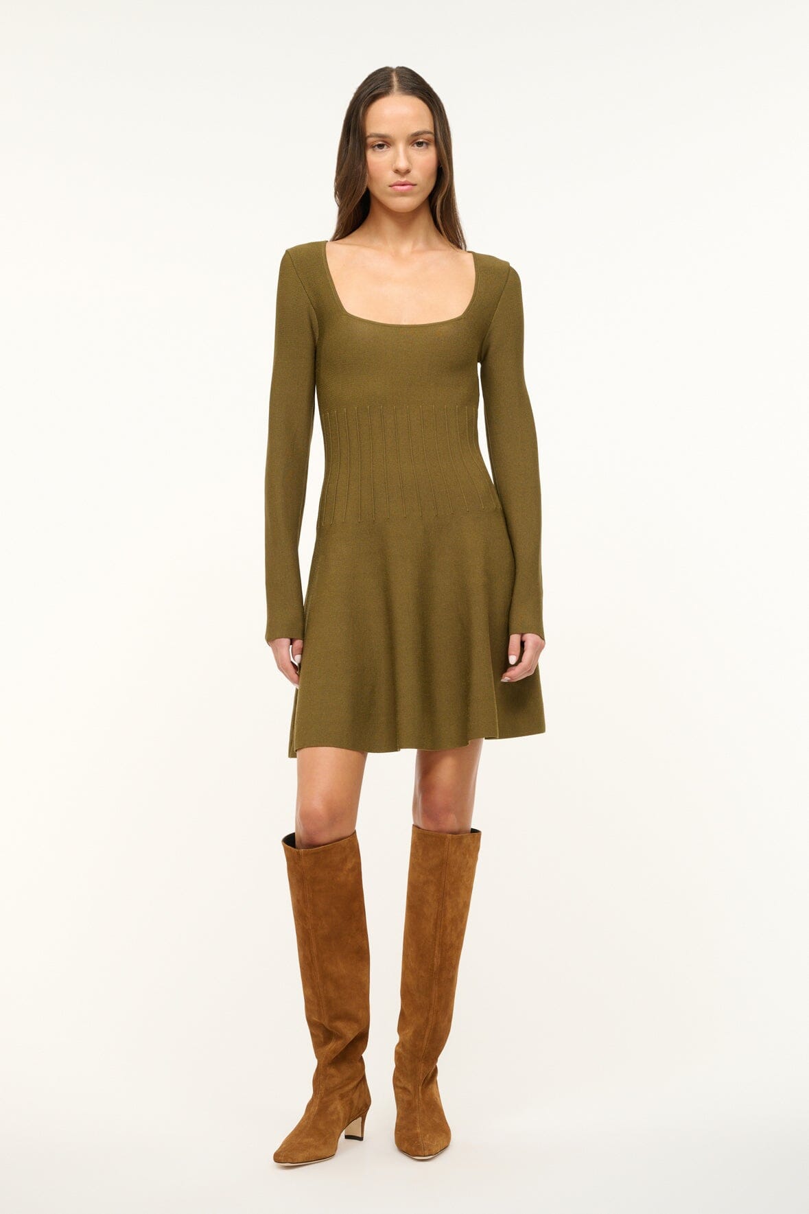 Image DEORA DRESS | SERGEANT GREEN 1 of 5 and Clicking this image will trigger a zoom pop-up