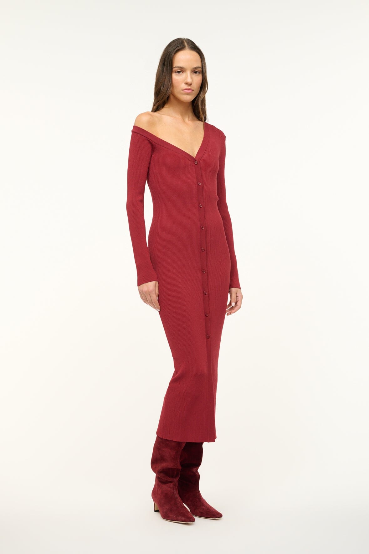 Image CRAFTSMAN SWEATER DRESS | SYRAH 3 of 5 and Clicking this image will trigger a zoom pop-up