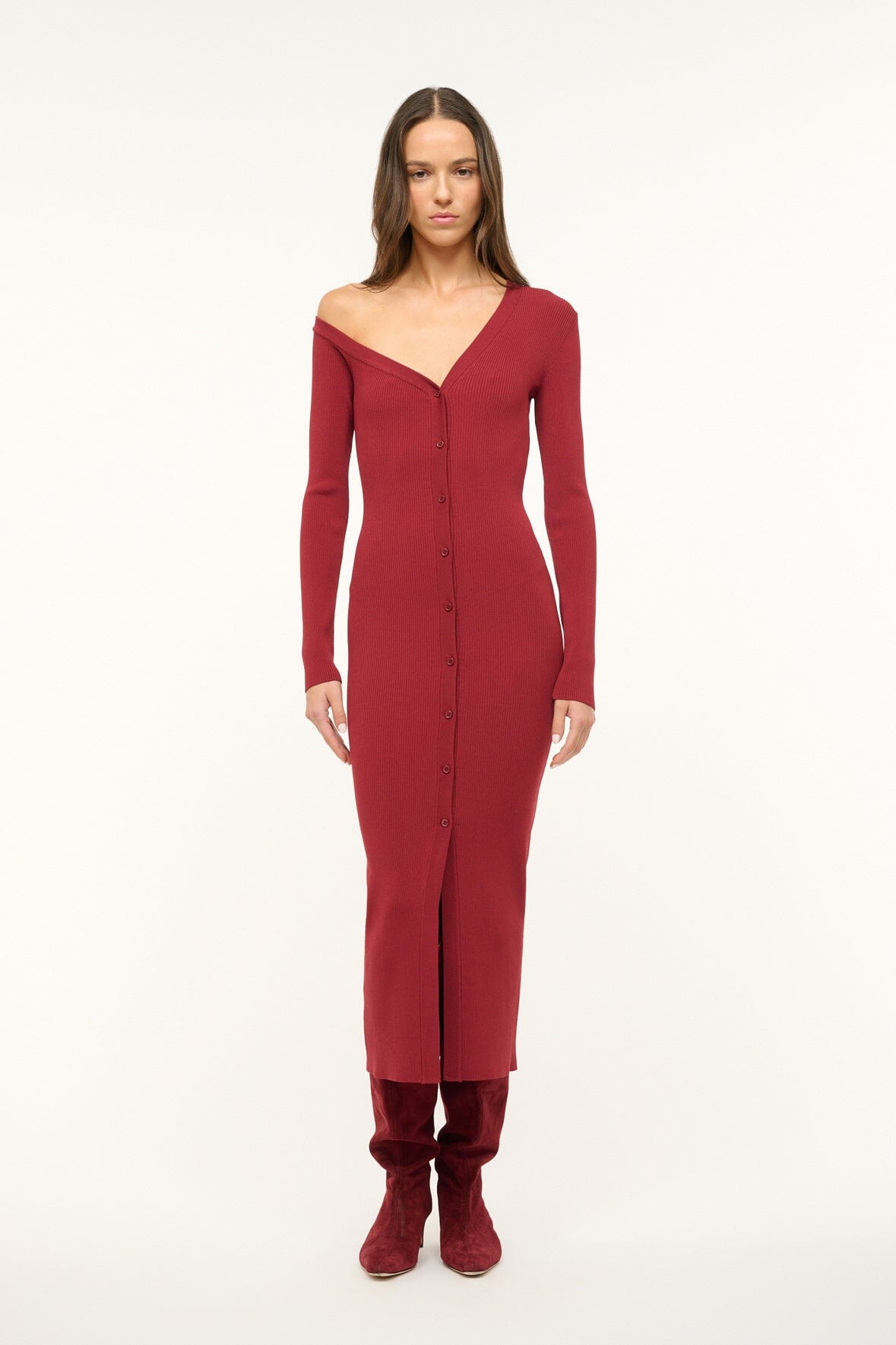 Image CRAFTSMAN SWEATER DRESS | SYRAH 1 of 5 and Clicking this image will trigger a zoom pop-up