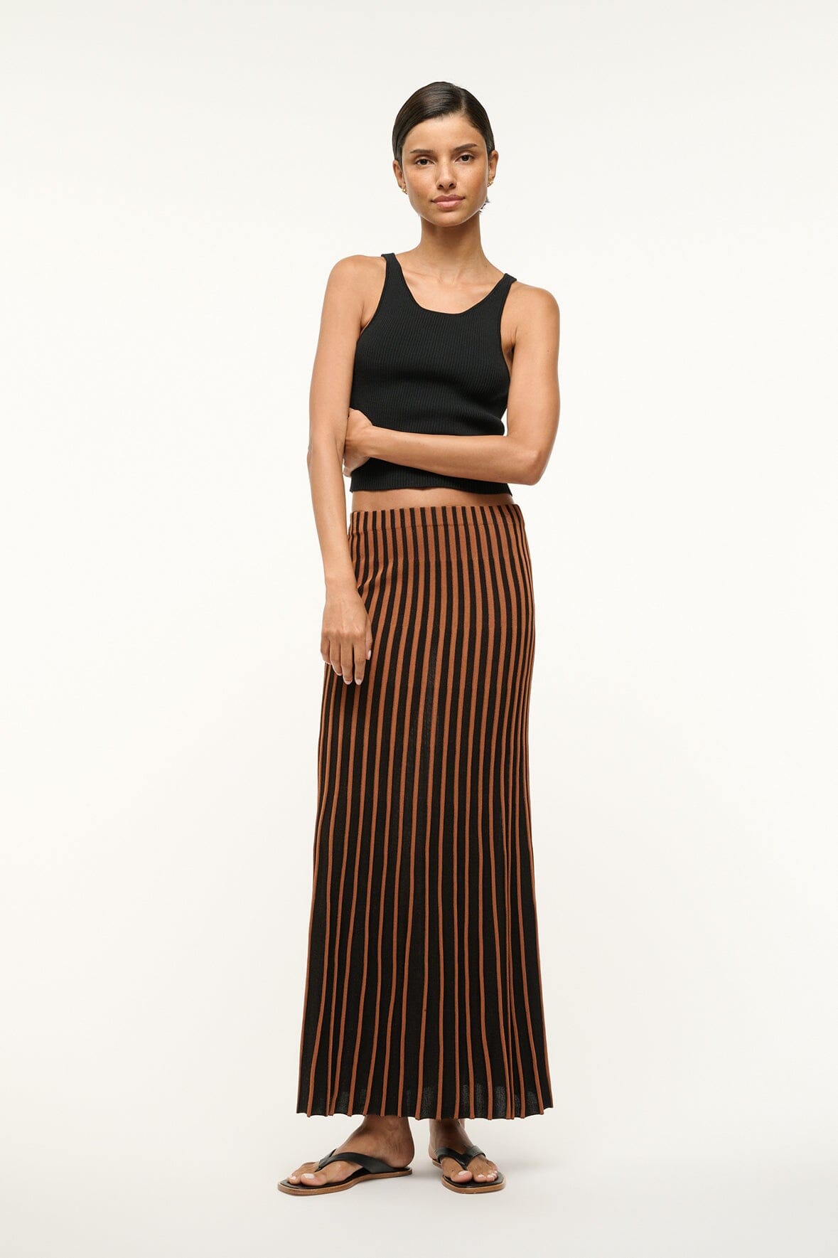 Image ALEIDA SKIRT | TAN BLACK 1 of 5 and Clicking this image will trigger a zoom pop-up