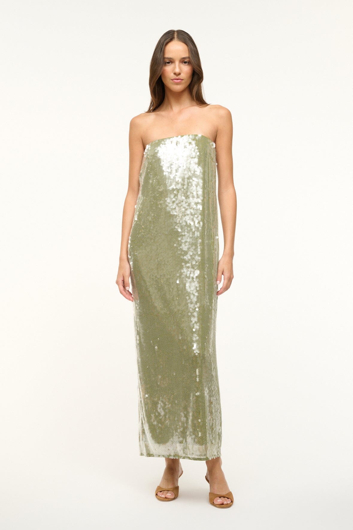 Image CASEY DRESS | GARDEN MOSS 1 of 5 and Clicking this image will trigger a zoom pop-up