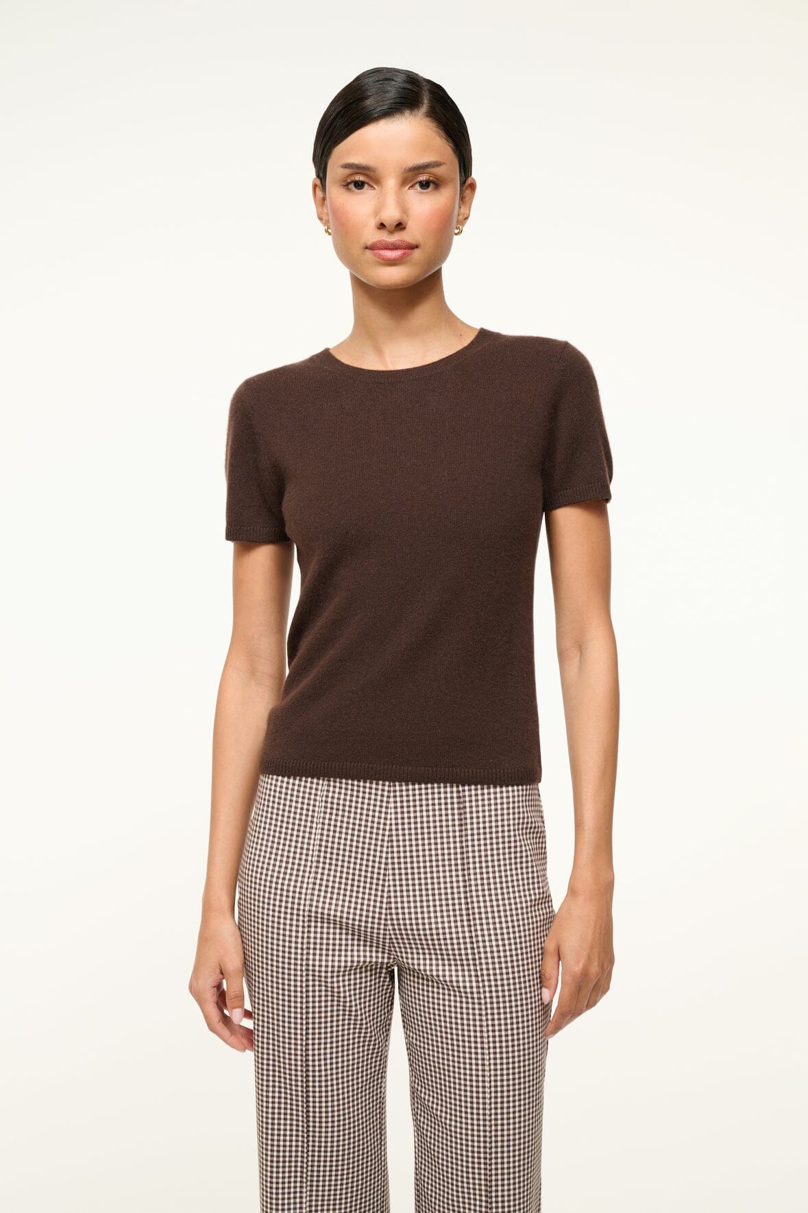 Image EASY CASHMERE TEE | DARK CHOCOLATE 2 of 6 and Clicking this image will trigger a zoom pop-up