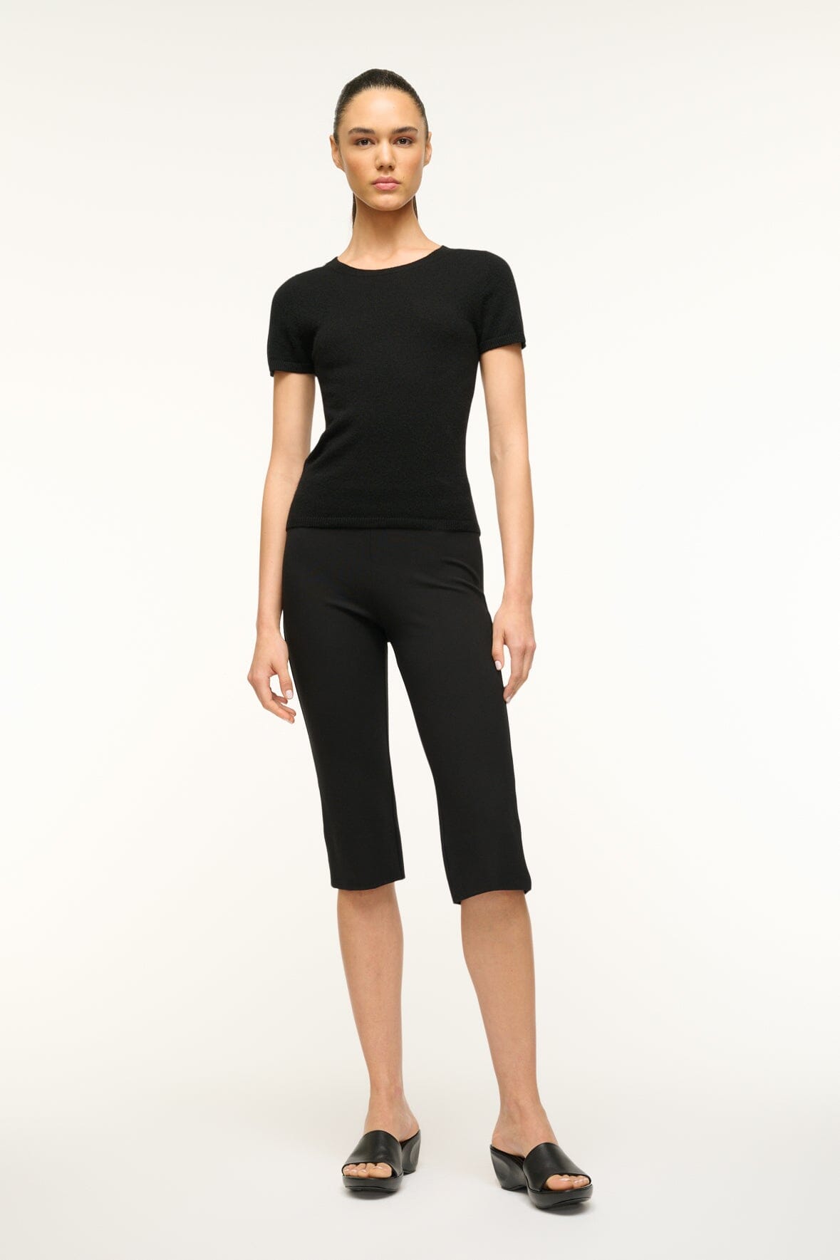 Image EASY CASHMERE TEE | BLACK 2 of 4 and Clicking this image will trigger a zoom pop-up