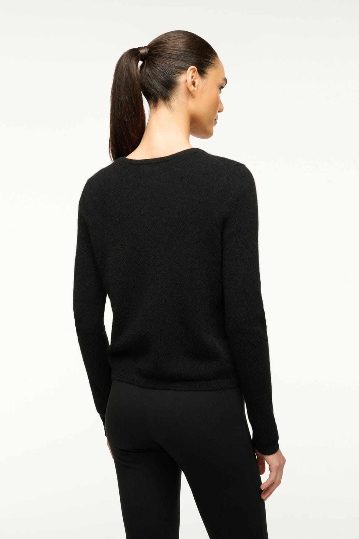 Image MIDNIGHT CASHMERE CARDIGAN | BLACK 4 of 6 and Clicking this image will trigger a zoom pop-up