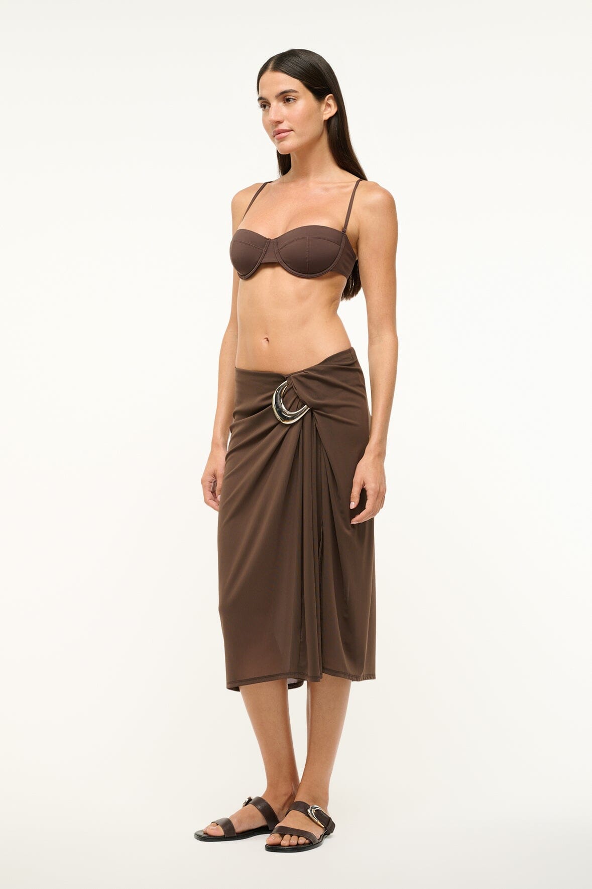 Image CHIARA COVERUP SKIRT | DARK CHOCOLATE 3 of 5 and Clicking this image will trigger a zoom pop-up