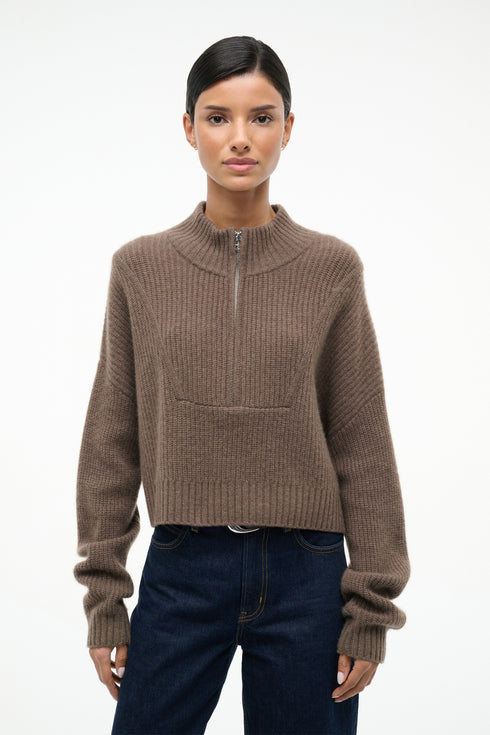 Go to CASHMERE CROPPED HAMPTON SWEATER TRUFFLE view 2