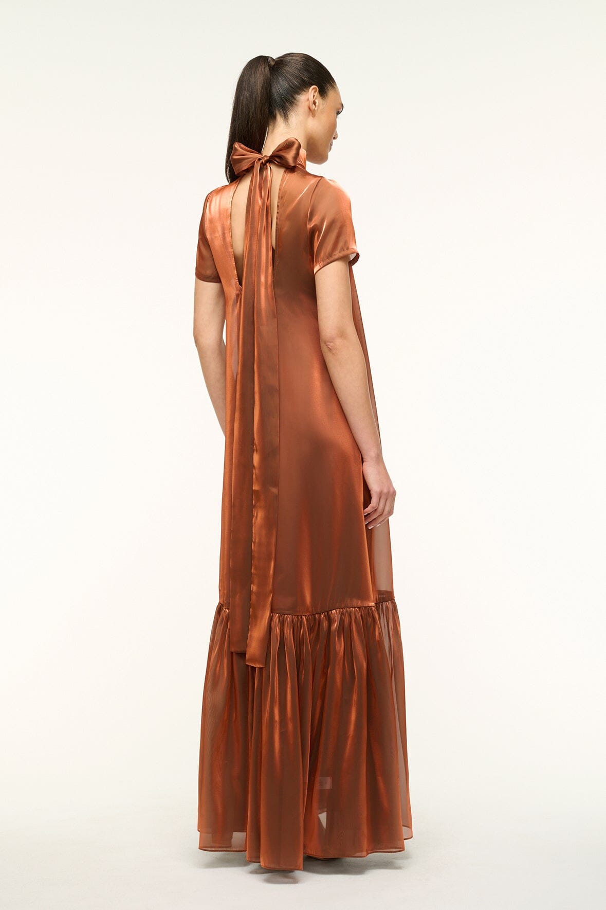 Image CALLUNA DRESS | IRIDESCENT CACAO 2 of 4 and Clicking this image will trigger a zoom pop-up