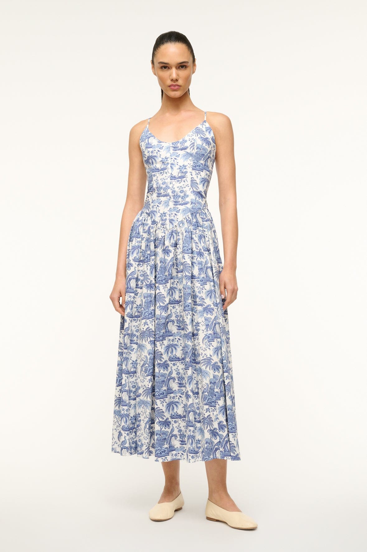 Image DENA DRESS | BLUE TOILE 1 of 5 and Clicking this image will trigger a zoom pop-up