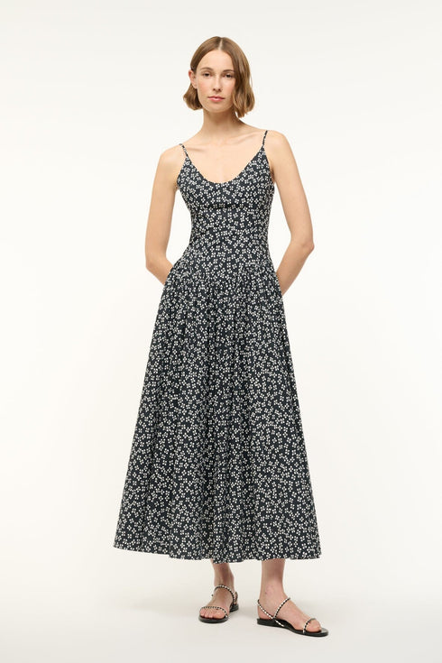 Go to DENA DRESS BLACK WOODBLOCK FLORAL view 1