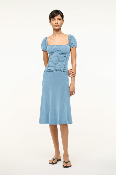 Go to ELBA SILK DRESS SLATE BLUE view 1