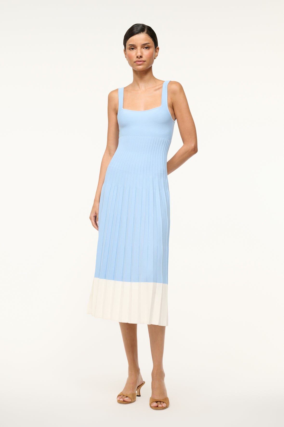 Image ELLISON DRESS | CLEAR BLUE WHITE 1 of 4 and Clicking this image will trigger a zoom pop-up