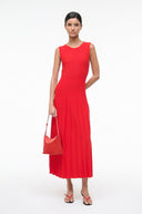 staud elyse pleated midi dress STAUD, Elyse Dress in Navy, Size Small