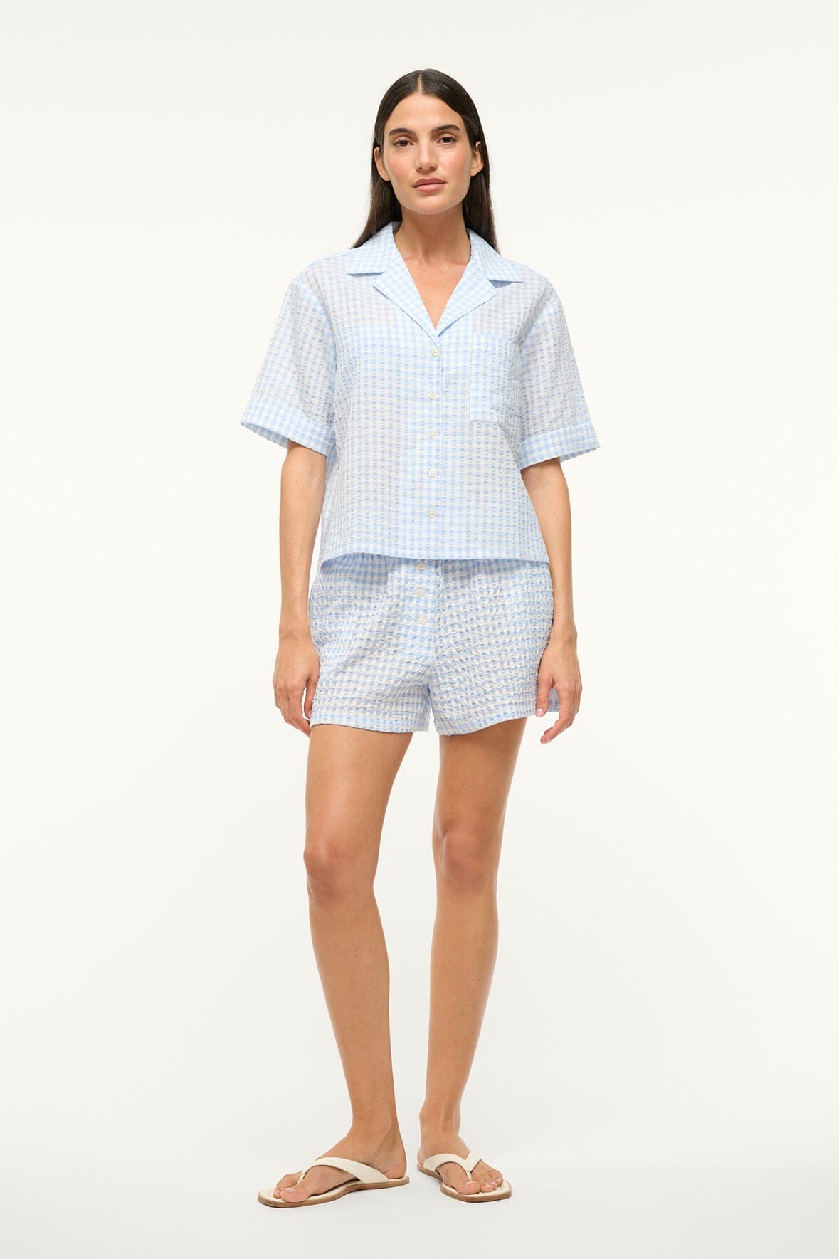 GABI COVERUP SHORT | SKY GINGHAM - Slide 7 of 7