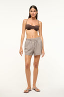 Image GABI COVERUP SHORT | DARK CHOCOLATE GINGHAM 3 of 9