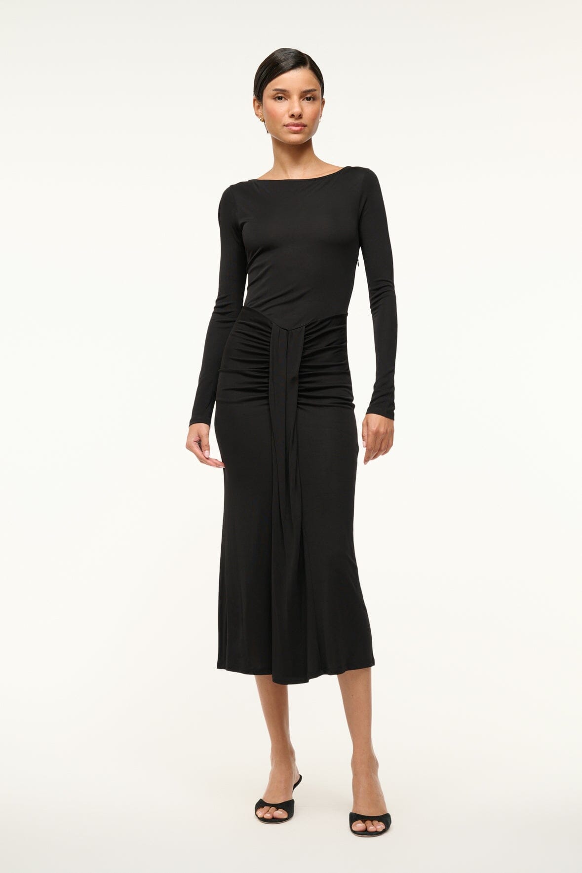 Image GRES DRESS | BLACK 3 of 6 and Clicking this image will trigger a zoom pop-up