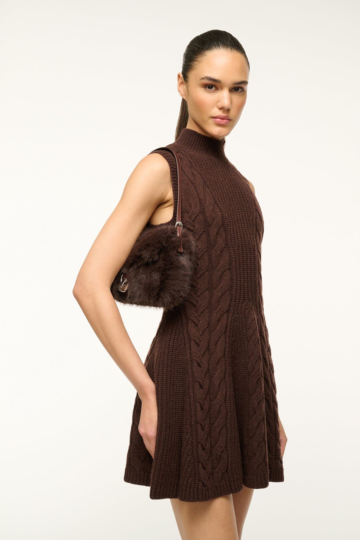 Image HARLOW FAUX FUR BAG | ESPRESSO 2 of 7 and Clicking this image will trigger a zoom pop-up