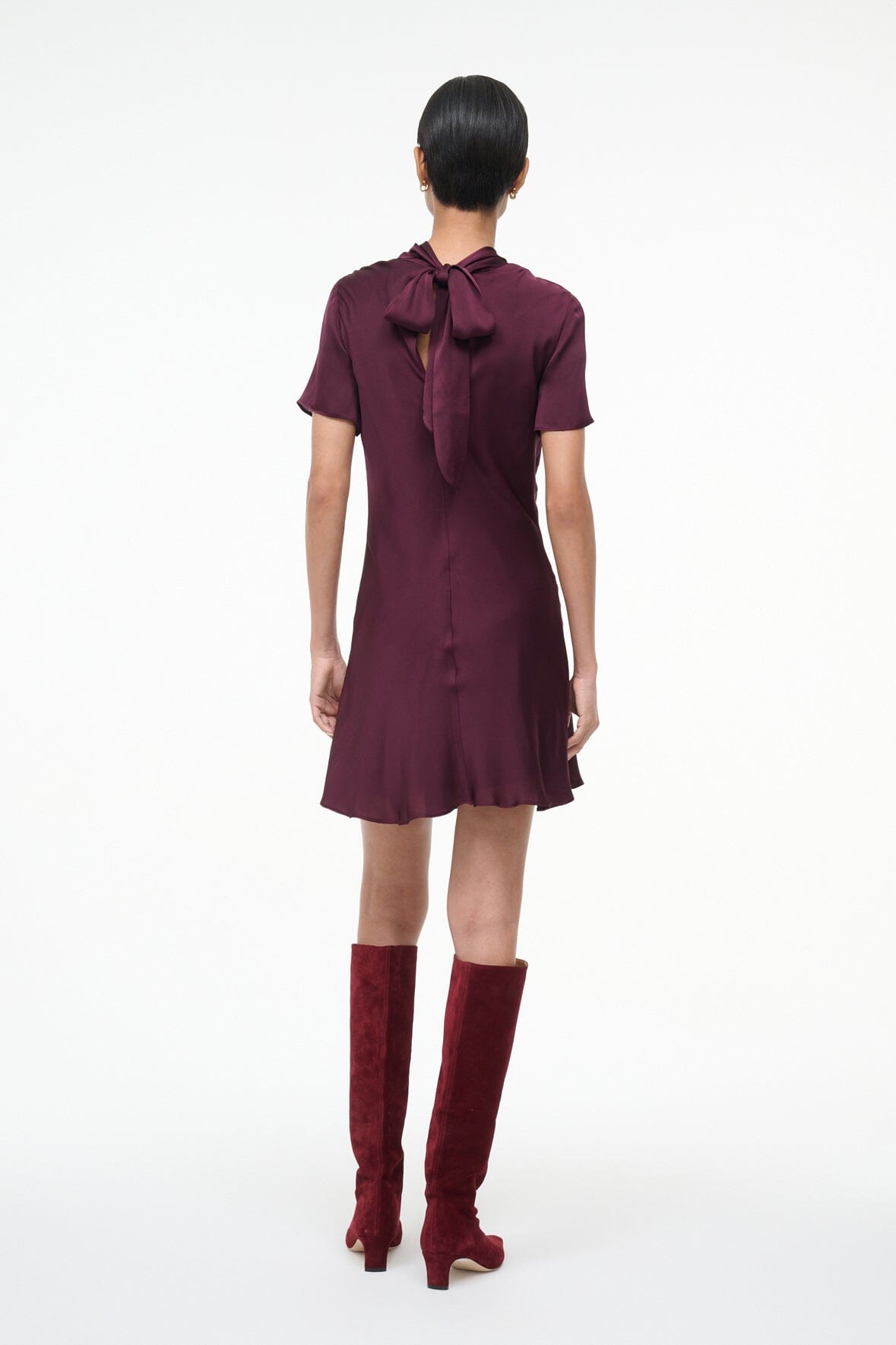 Image IRIS SILK DRESS | SYRAH 5 of 6 and Clicking this image will trigger a zoom pop-up