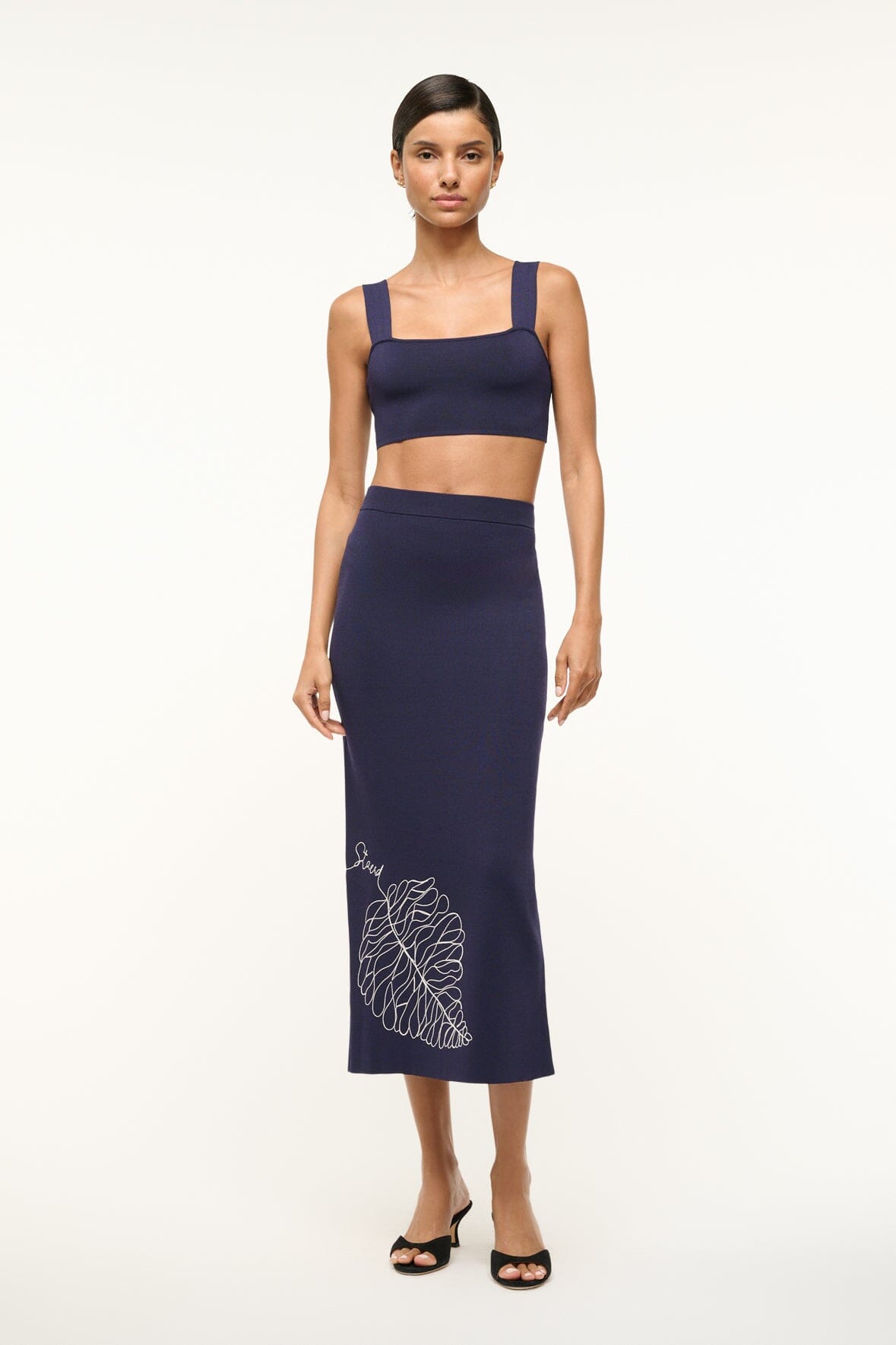 Image KARINA SKIRT | NAVY 1 of 5 and Clicking this image will trigger a zoom pop-up