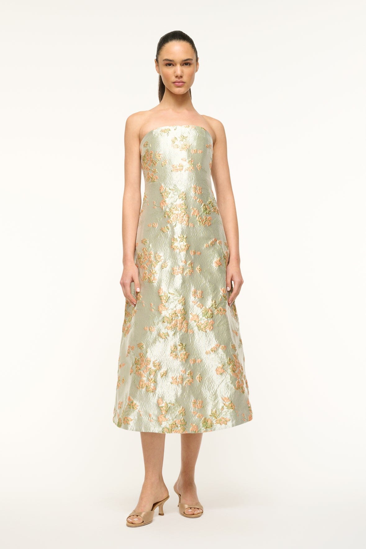 Image KENNEDY DRESS | METALLIC BLOOM 1 of 6 and Clicking this image will trigger a zoom pop-up