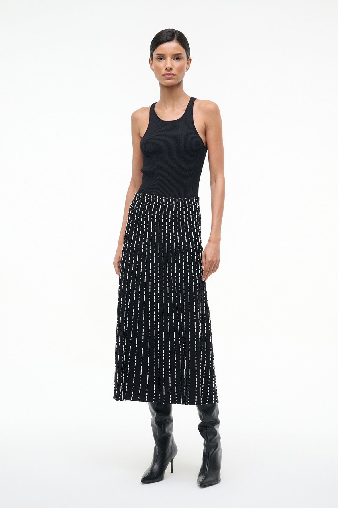 STAUD LENA SKIRT BLACK GEO