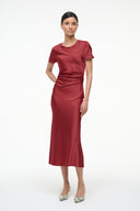 Image MARCEL SILK DRESS | SANGRIA 1 of 5