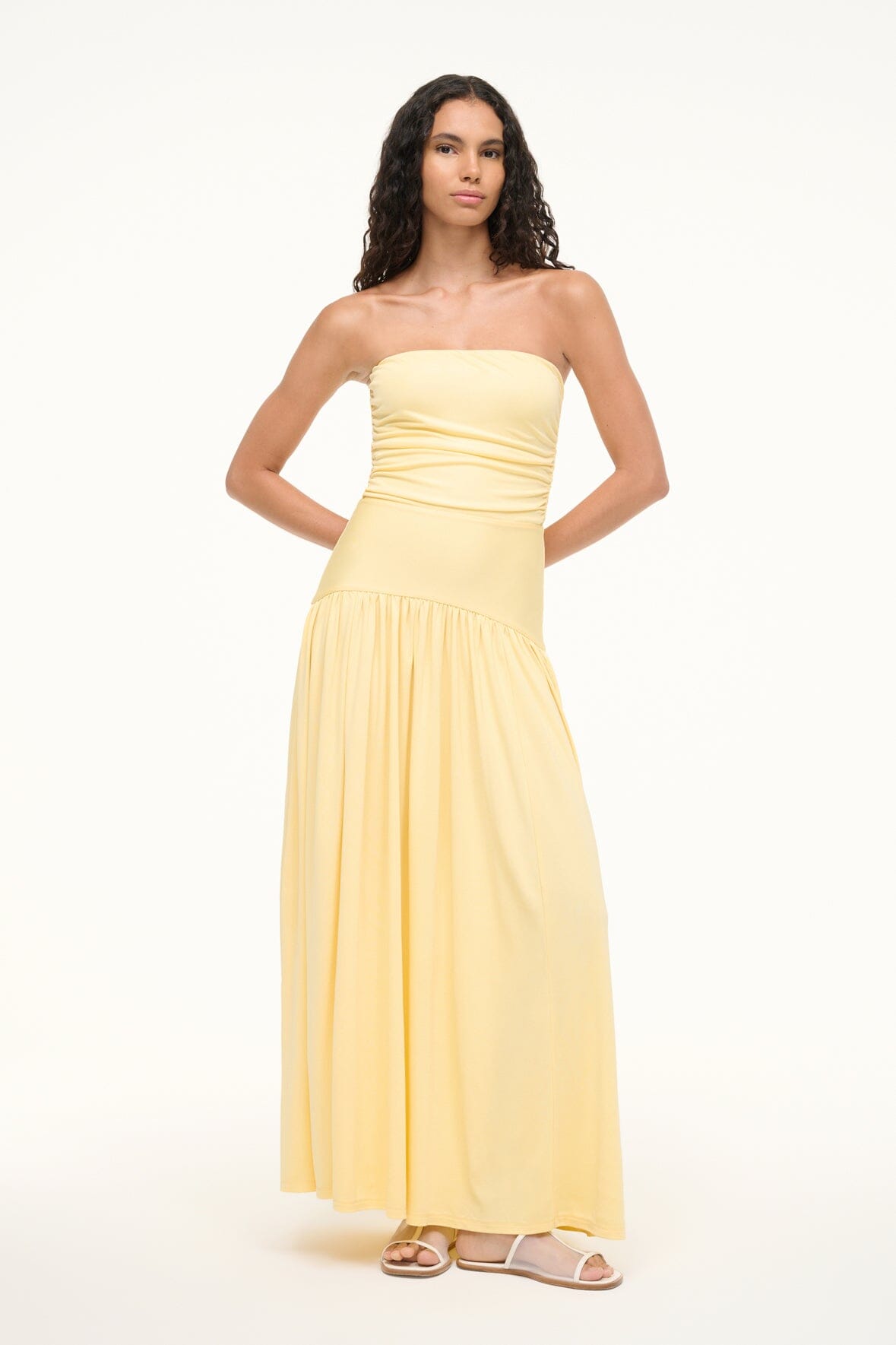 Image MARIANA DRESS | PALE HONEY 4 of 6 and Clicking this image will trigger a zoom pop-up