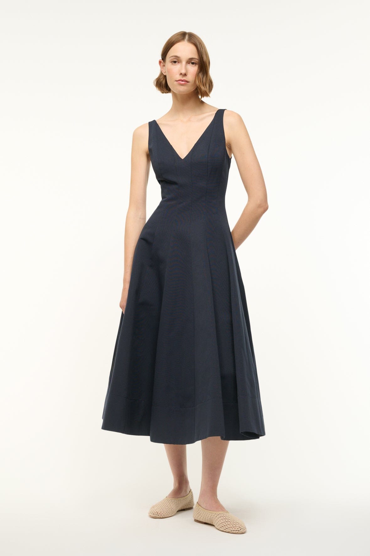 Image MARIETA DRESS | NAVY 3 of 6 and Clicking this image will trigger a zoom pop-up