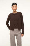 Image MIDNIGHT CASHMERE CARDIGAN | DARK CHOCOLATE 1 of 6