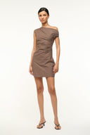 Image PHARE MINI DRESS | DARK OAK MICRO STRIPE 1 of 6