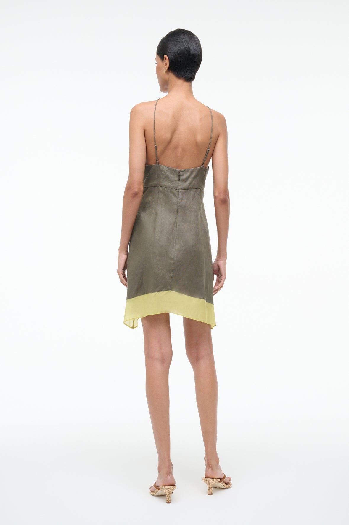 STAUD ORO LINEN DRESS PALO VERDE