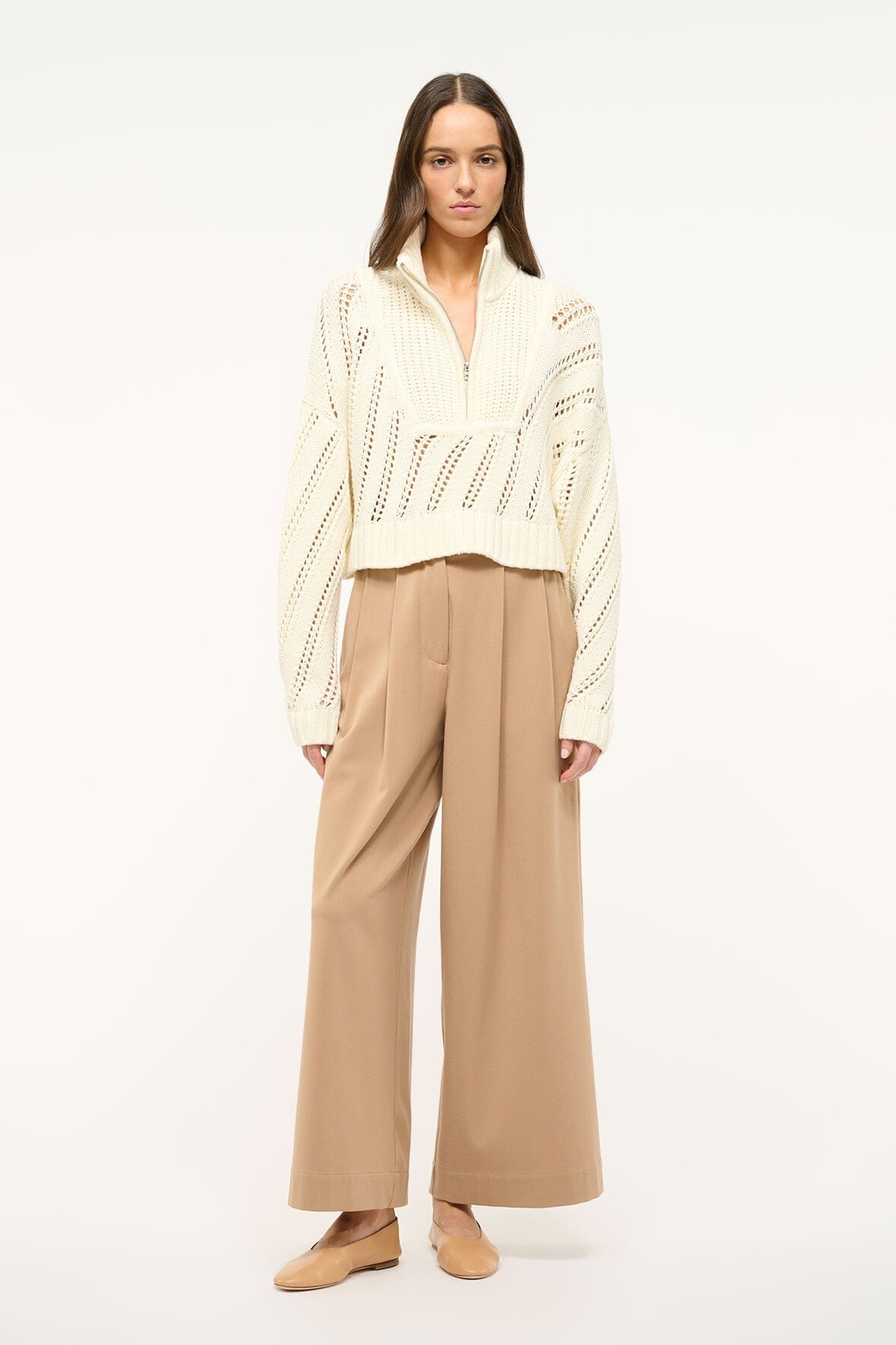 売れ筋商品|||ステゥド ニット&セーター レディース アウター CROPPED HAMPTON - Jumper - ivory CROPPED HAMPTON SWEATER IVORY