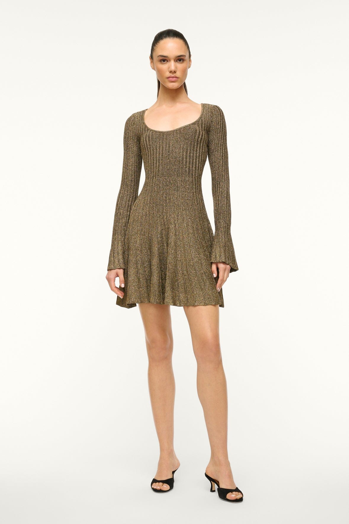 Image RAQUEL DRESS | METALLIC GOLD 1 of 5 and Clicking this image will trigger a zoom pop-up