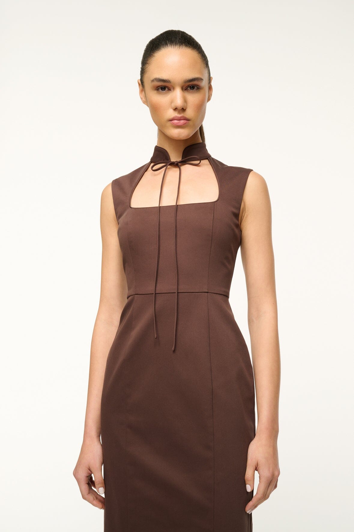 Image MARIANO DRESS | DARK CHOCOLATE 2 of 5 and Clicking this image will trigger a zoom pop-up